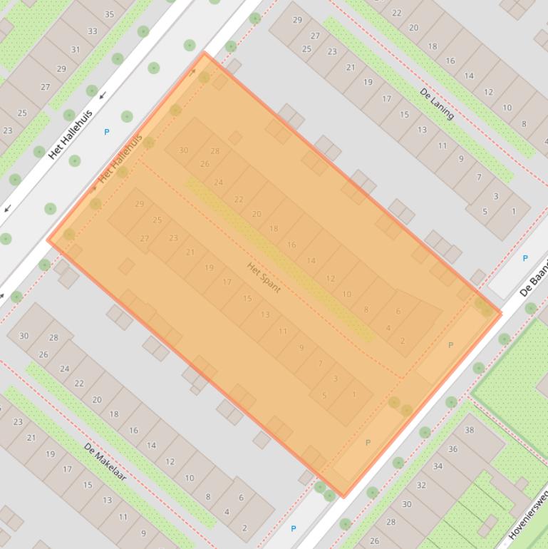 Kaart van postcodegebied 3823VC.