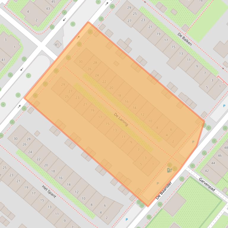 Kaart van postcodegebied 3823VD.