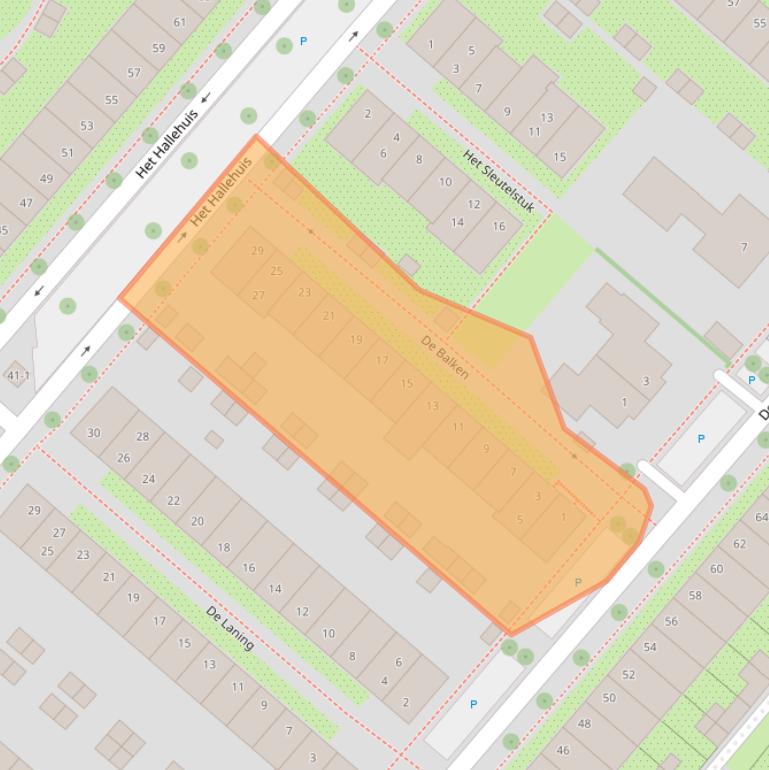Kaart van postcodegebied 3823VE.