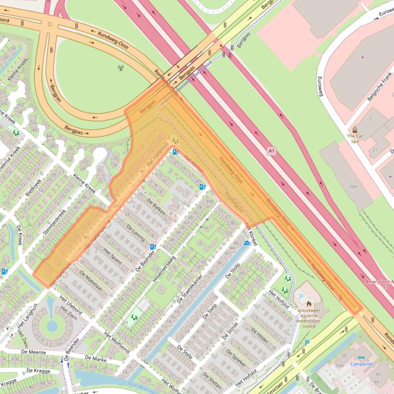 Kaart van postcodegebied 3823VH.