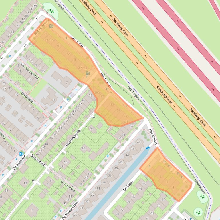 Kaart van postcodegebied 3823VJ.