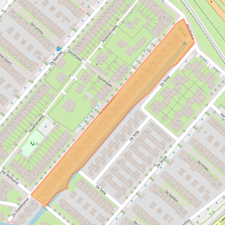 Kaart van postcodegebied 3823VP.