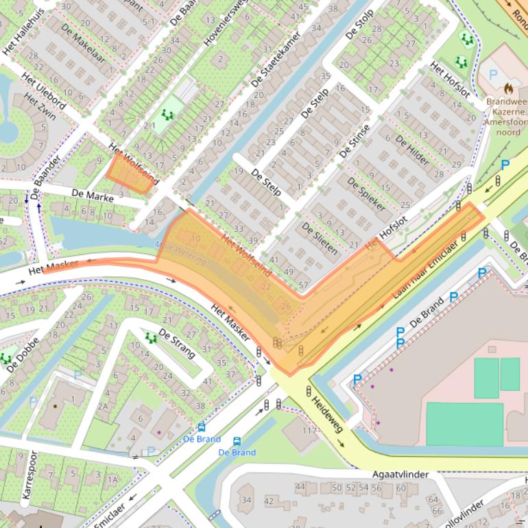 Kaart van postcodegebied 3823VS.