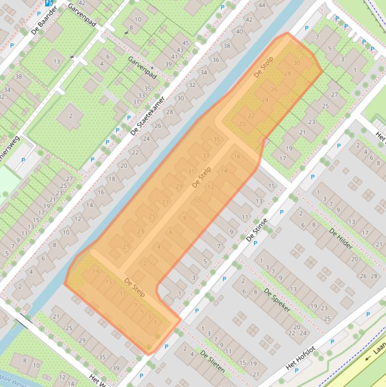 Kaart van postcodegebied 3823VT.