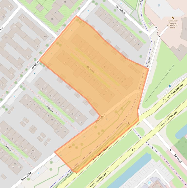 Kaart van postcodegebied 3823VW.