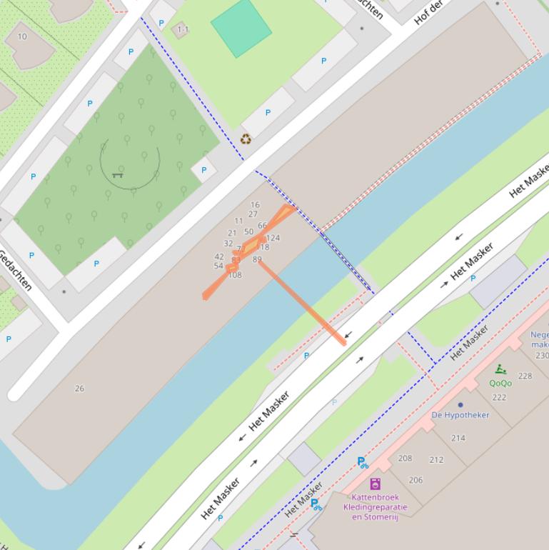 Kaart van postcodegebied 3823WE.