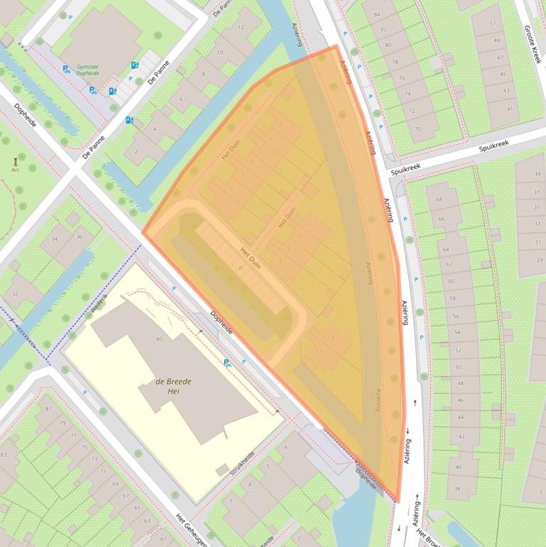 Kaart van postcodegebied 3823WZ.