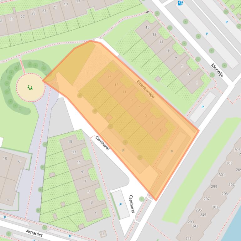 Kaart van postcodegebied 3823XG.