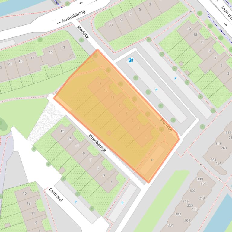 Kaart van postcodegebied 3823XH.