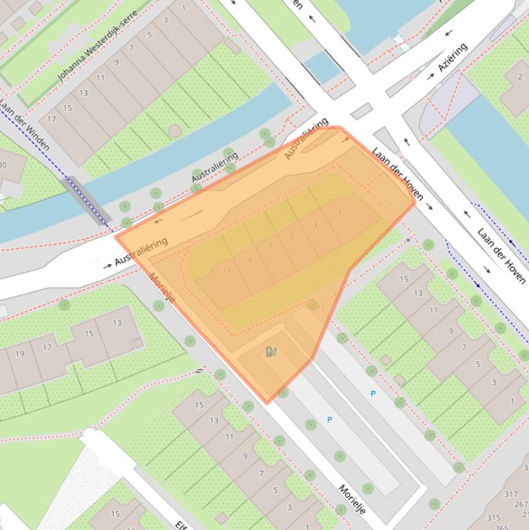 Kaart van postcodegebied 3823XJ.