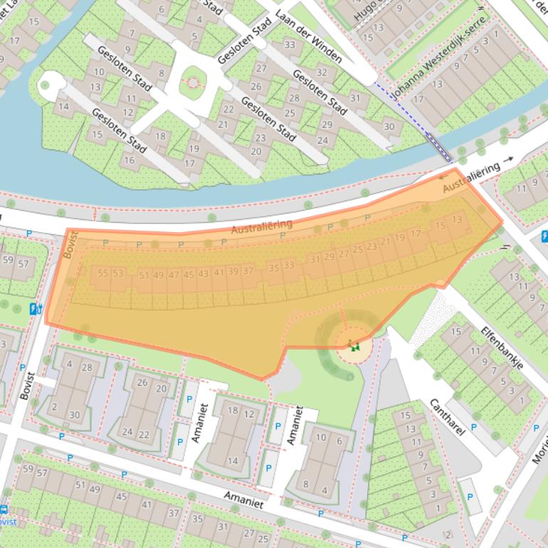 Kaart van postcodegebied 3823XK.