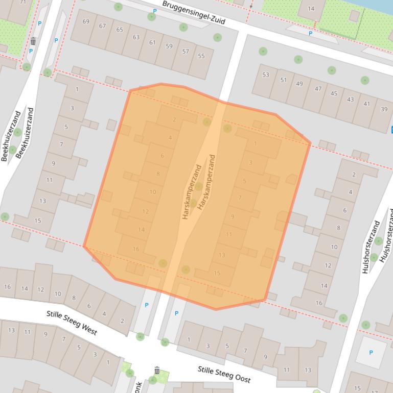 Kaart van postcodegebied 3823ZD.