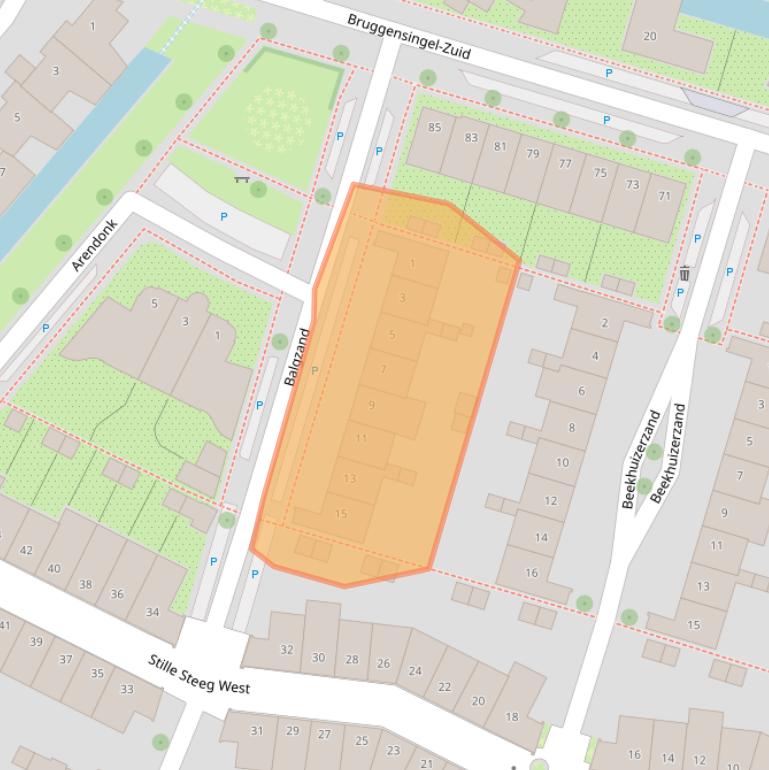 Kaart van postcodegebied 3823ZG.