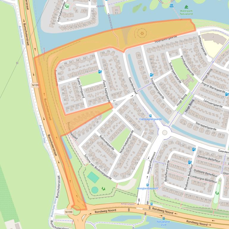 Kaart van postcodegebied 3824AP.