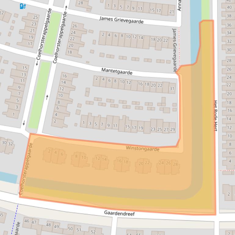 Kaart van postcodegebied 3824BZ.
