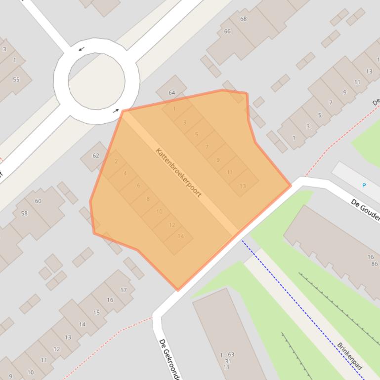 Kaart van postcodegebied 3824DA.