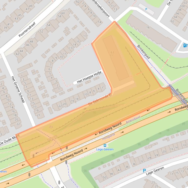 Kaart van postcodegebied 3824DC.