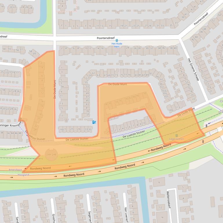 Kaart van postcodegebied 3824DK.