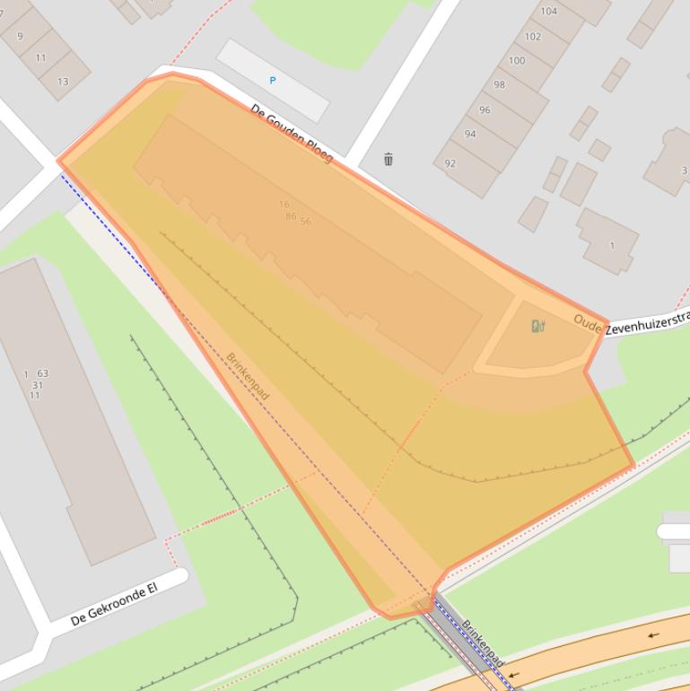 Kaart van postcodegebied 3824DV.