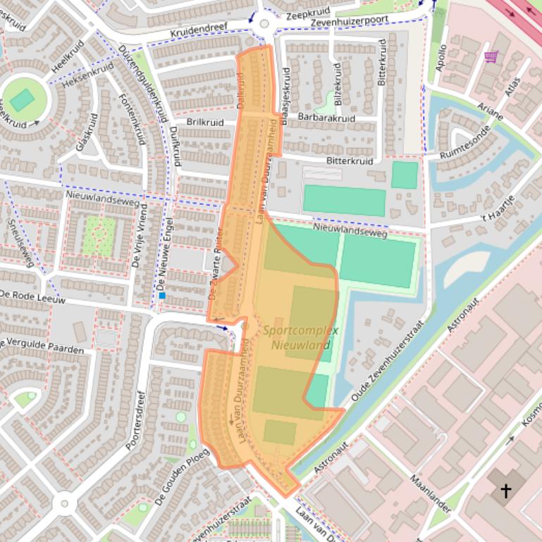 Kaart van postcodegebied 3824DZ.