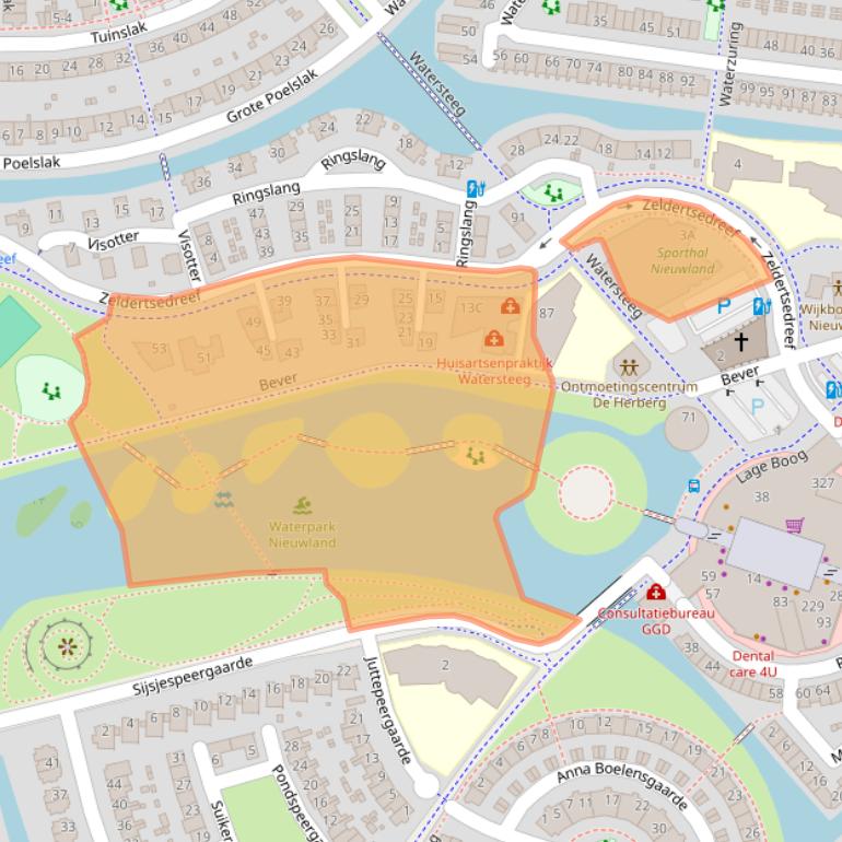 Kaart van postcodegebied 3824EJ.