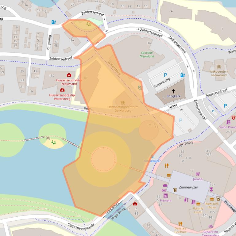 Kaart van postcodegebied 3824EL.