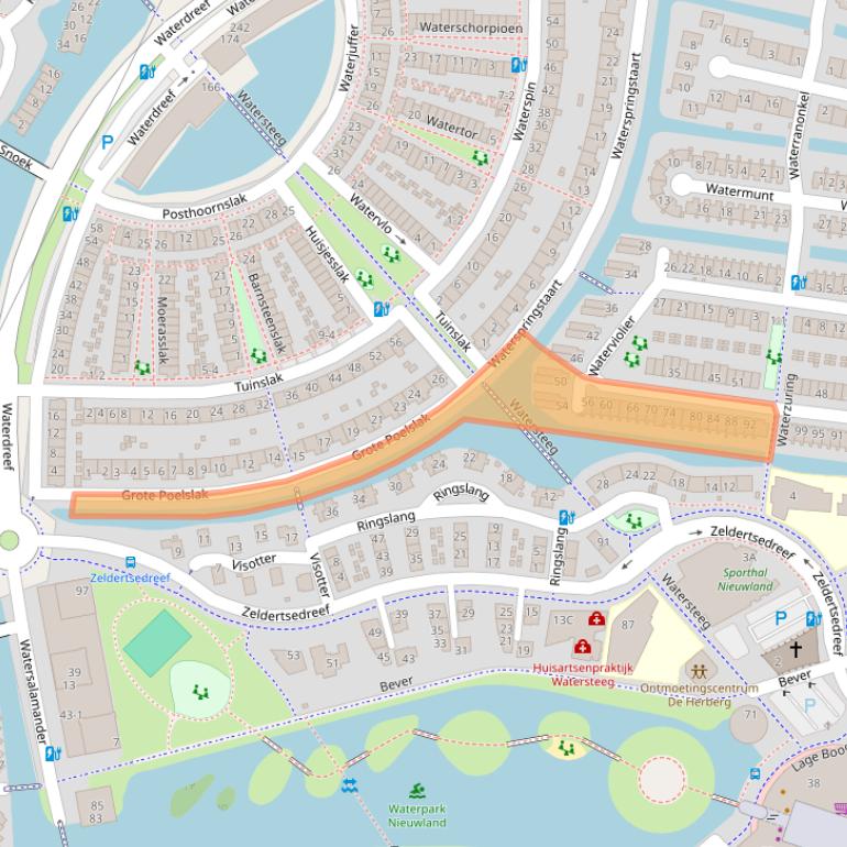 Kaart van postcodegebied 3824GG.