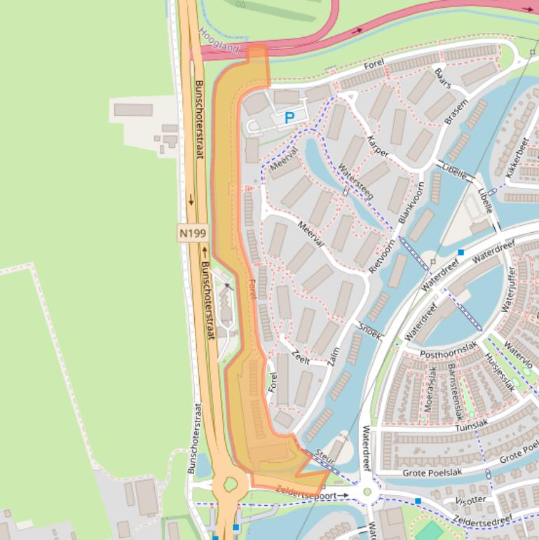 Kaart van postcodegebied 3824LA.