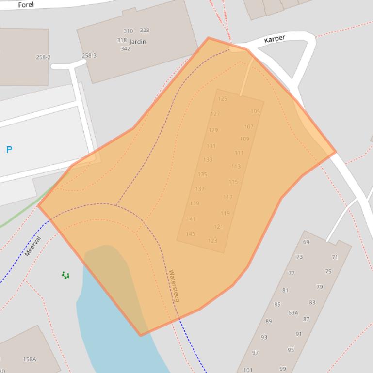 Kaart van postcodegebied 3824LW.