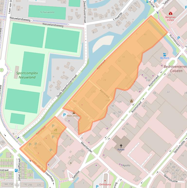 Kaart van postcodegebied 3824MJ.