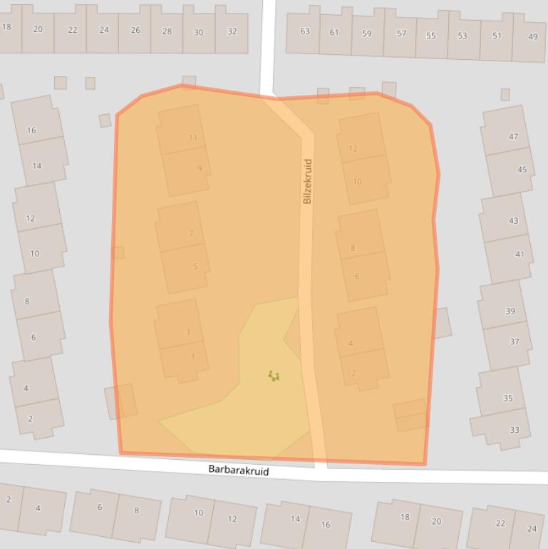 Kaart van postcodegebied 3824NE.