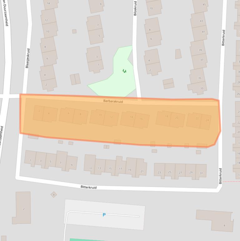 Kaart van postcodegebied 3824NG.