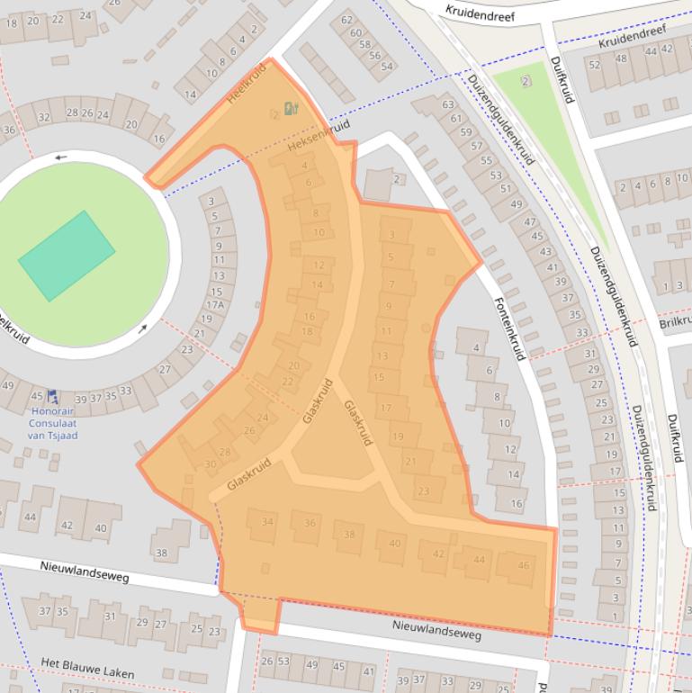 Kaart van postcodegebied 3824NP.