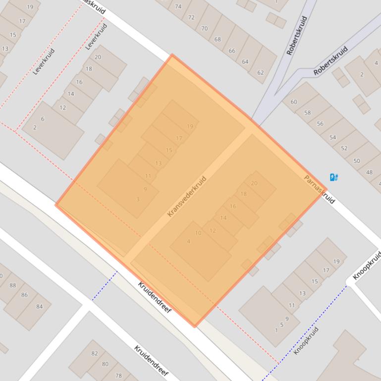 Kaart van postcodegebied 3824PB.