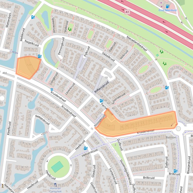 Kaart van postcodegebied 3824PG.