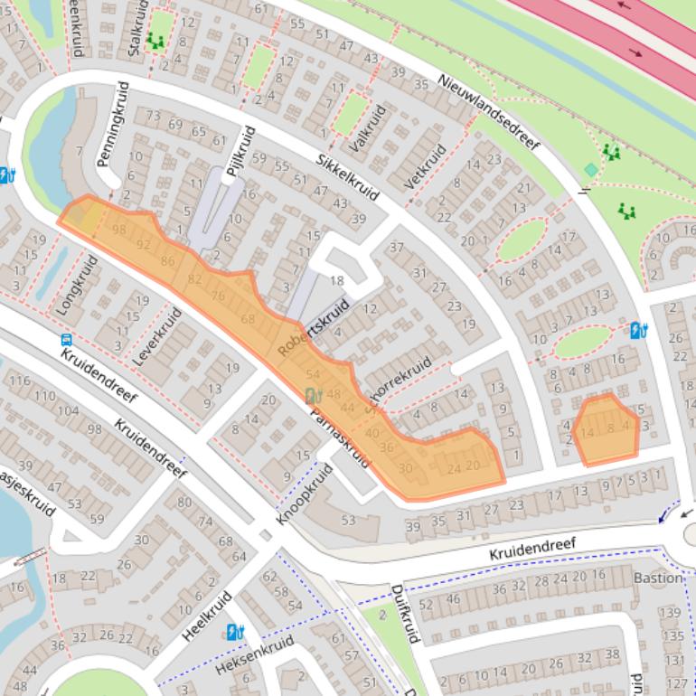 Kaart van postcodegebied 3824PH.