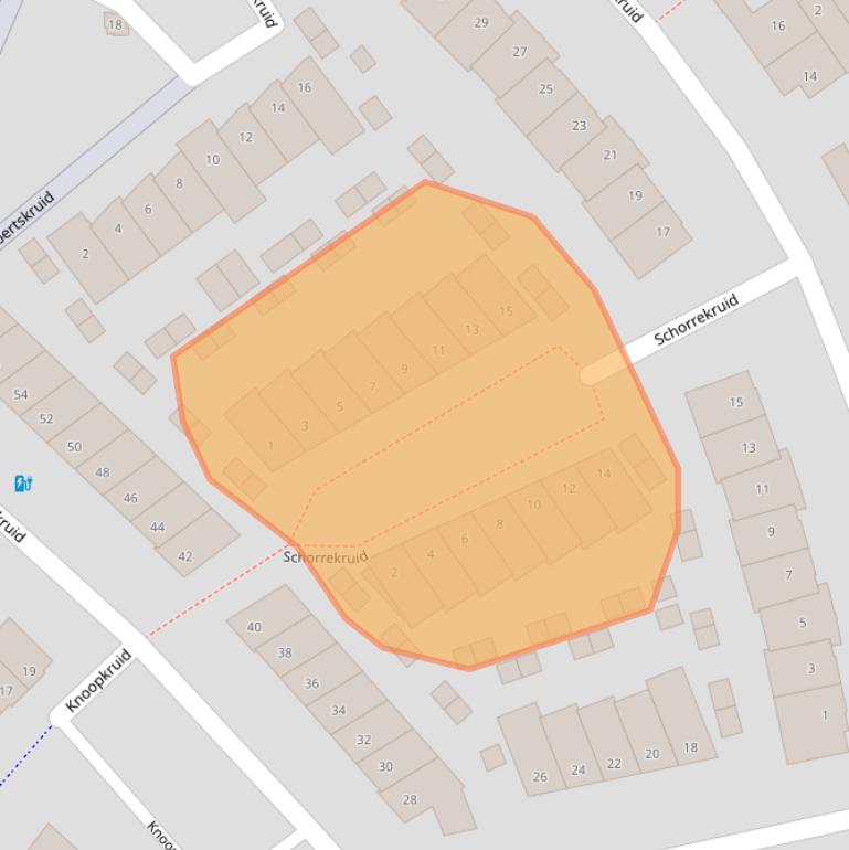 Kaart van postcodegebied 3824PJ.