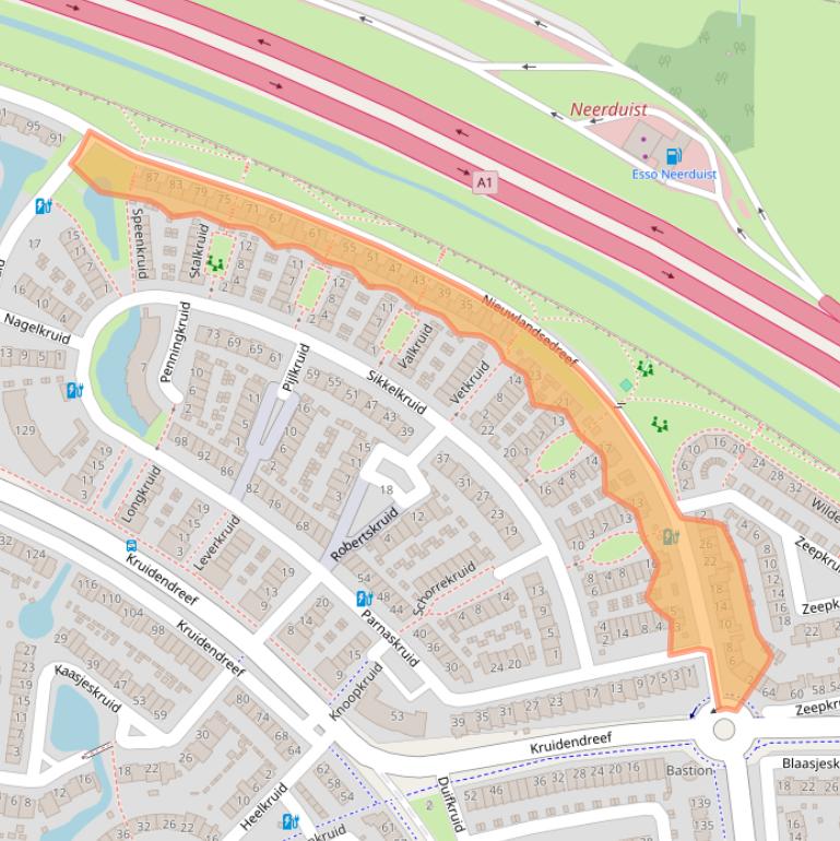 Kaart van postcodegebied 3824PZ.