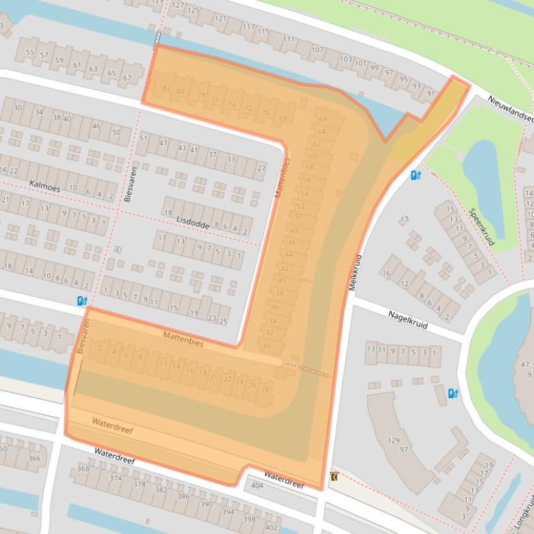 Kaart van postcodegebied 3824WC.