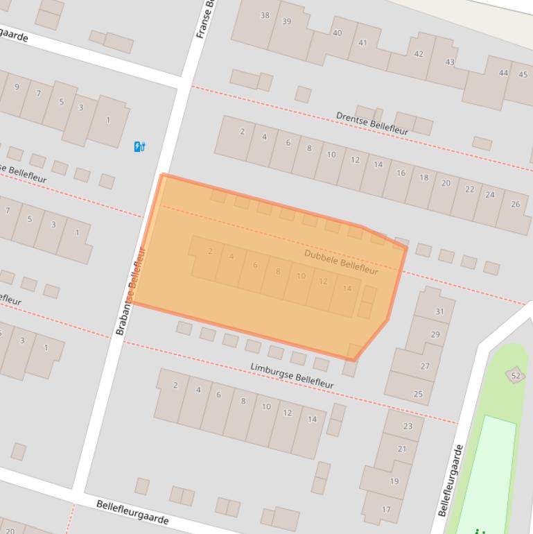 Kaart van postcodegebied 3824ZJ.