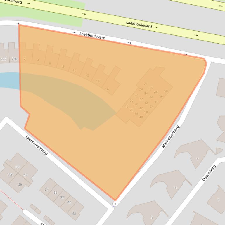 Kaart van postcodegebied 3825AD.