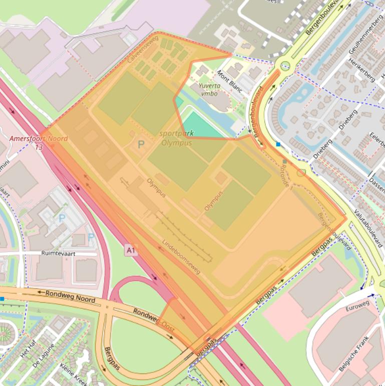 Kaart van postcodegebied 3825AJ.