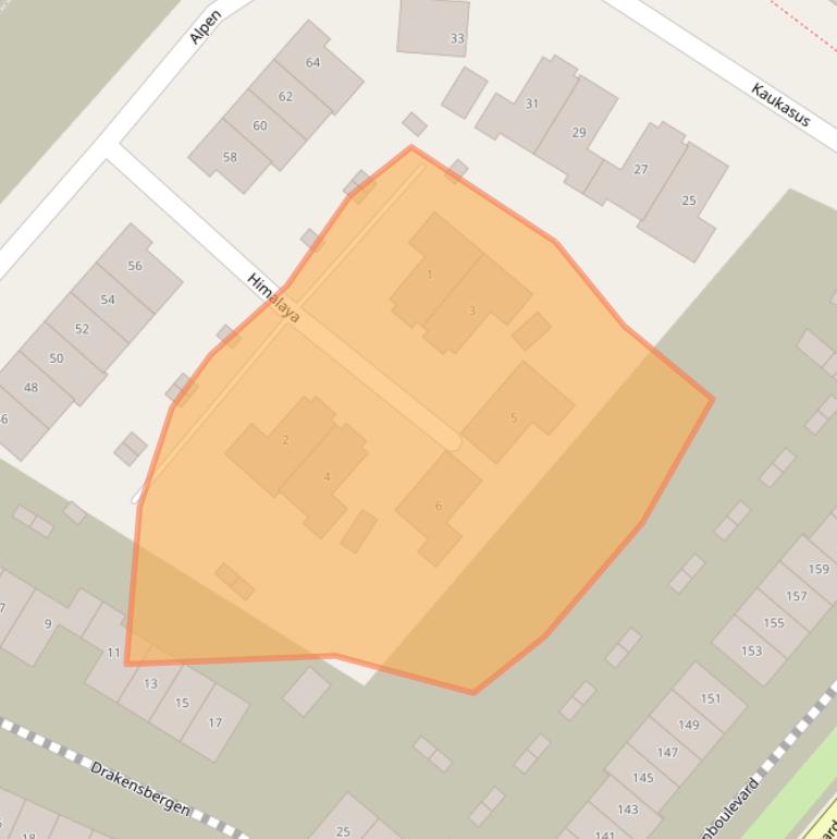 Kaart van postcodegebied 3825AR.