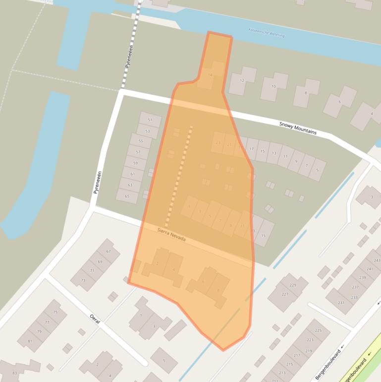 Kaart van postcodegebied 3825AT.