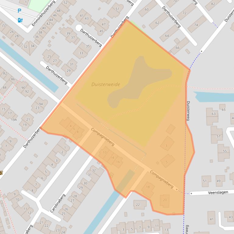 Kaart van postcodegebied 3825BP.