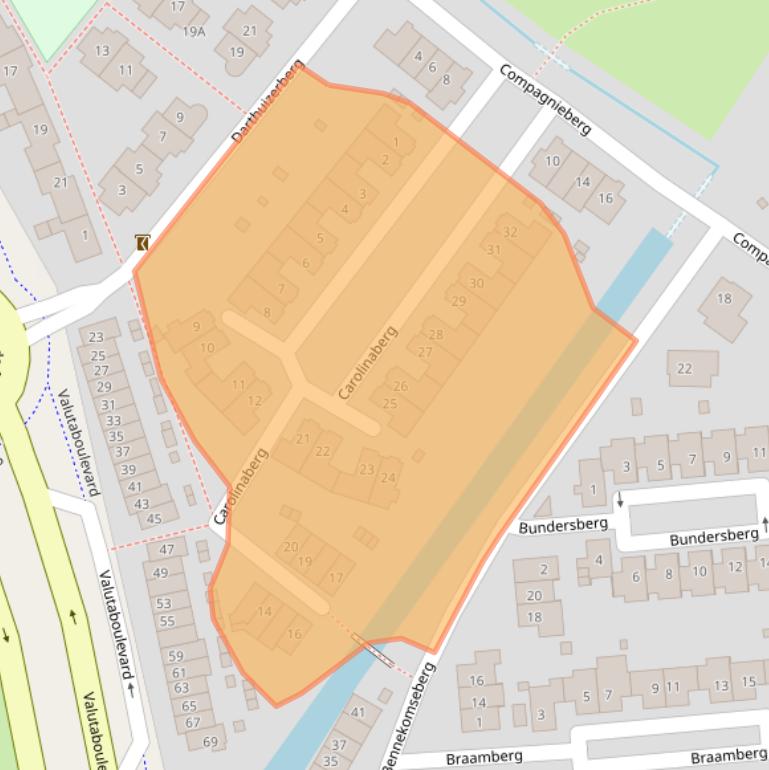 Kaart van postcodegebied 3825BV.