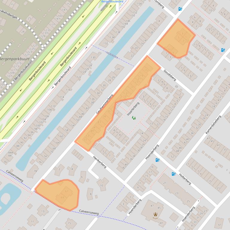 Kaart van postcodegebied 3825CA.