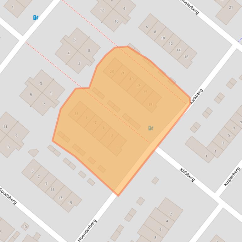 Kaart van postcodegebied 3825CG.