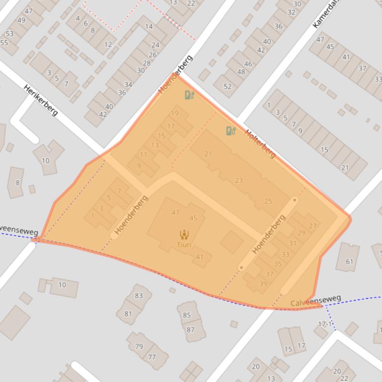 Kaart van postcodegebied 3825CT.