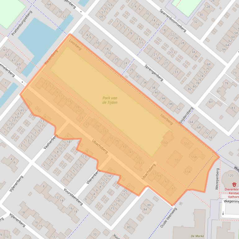 Kaart van postcodegebied 3825DA.